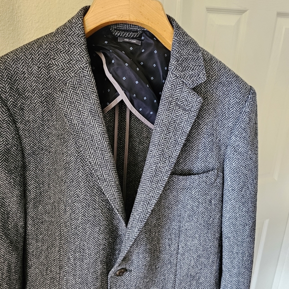 Bonobos 100% Wool Grey Herringbone Coat Regular Fit Size 40R - Picture 4 of 15